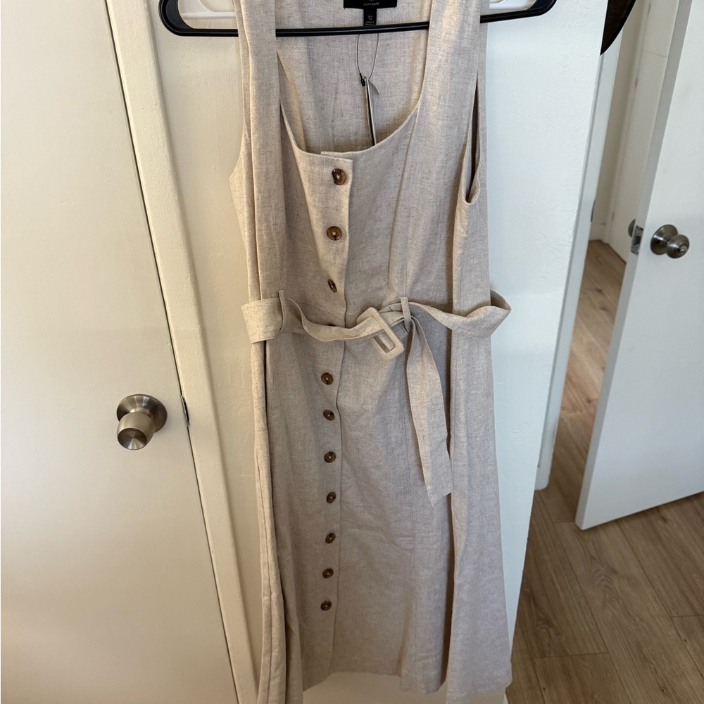 Banana Republic Tan Sleeveless Tie Front Sundress